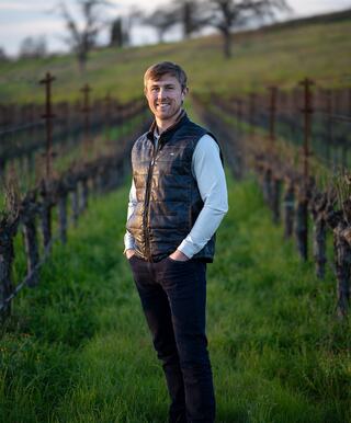 Michael Tracy portrait in vineyard